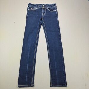 U.S. Polo Assn. Jamie Straight Leg Jeans Dark Wash Embroidered Blue Womens 1/2 R